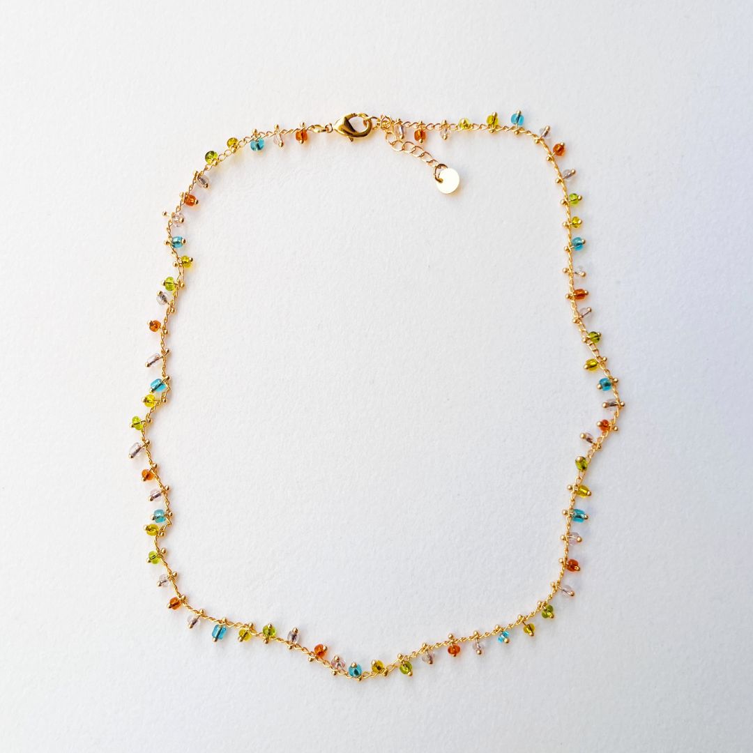 GLASS BEAD GARLAND NECKLACE