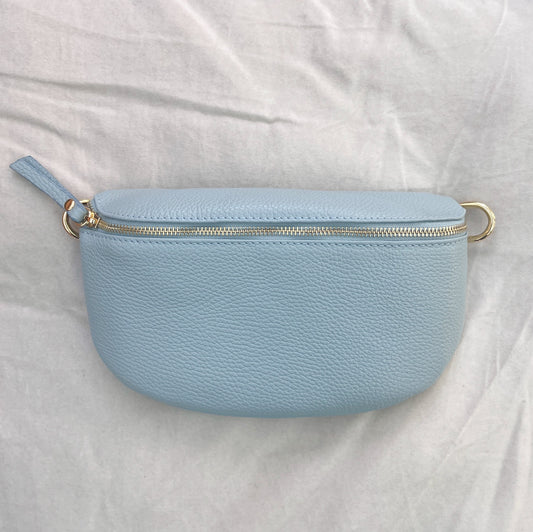 LEATHER CROSSBODY BAGS - PALE BLUE