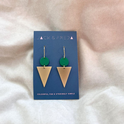 LOLA TRIANGLE EARRINGS (GOLD) - VARIOUS COLOURS