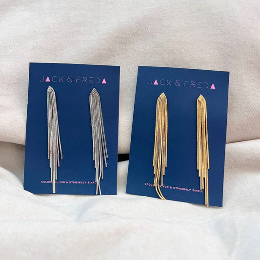 METALLIC TASSEL EARRINGS