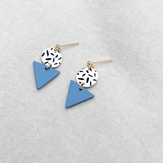 MINI MEMPHIS STUD EARRINGS - DENIM