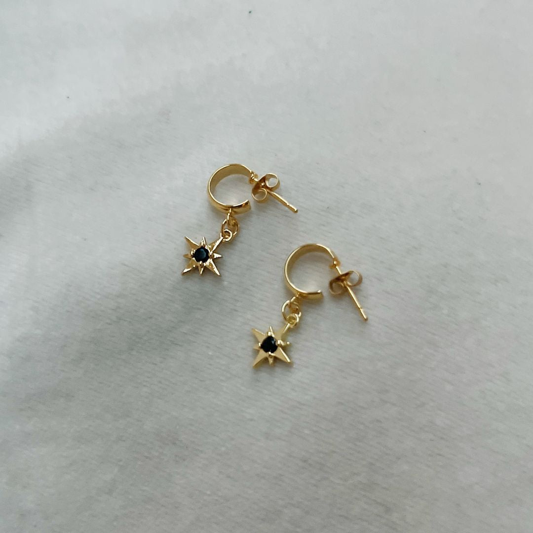 NEW! ONYX STAR EARRINGS